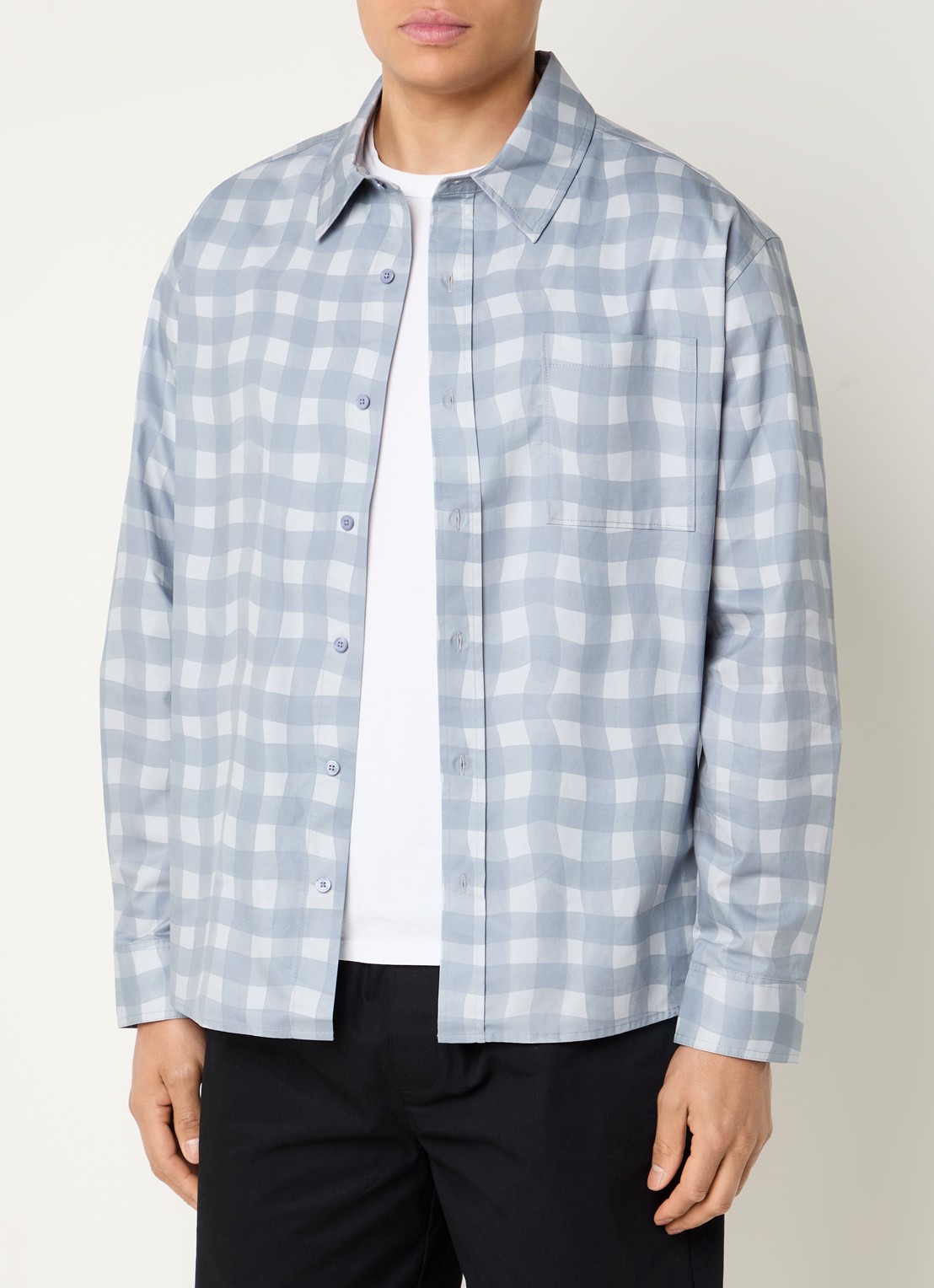 Axel Arigato Distort Gingham overhemd met ruitdessin - detail 2 grijs
