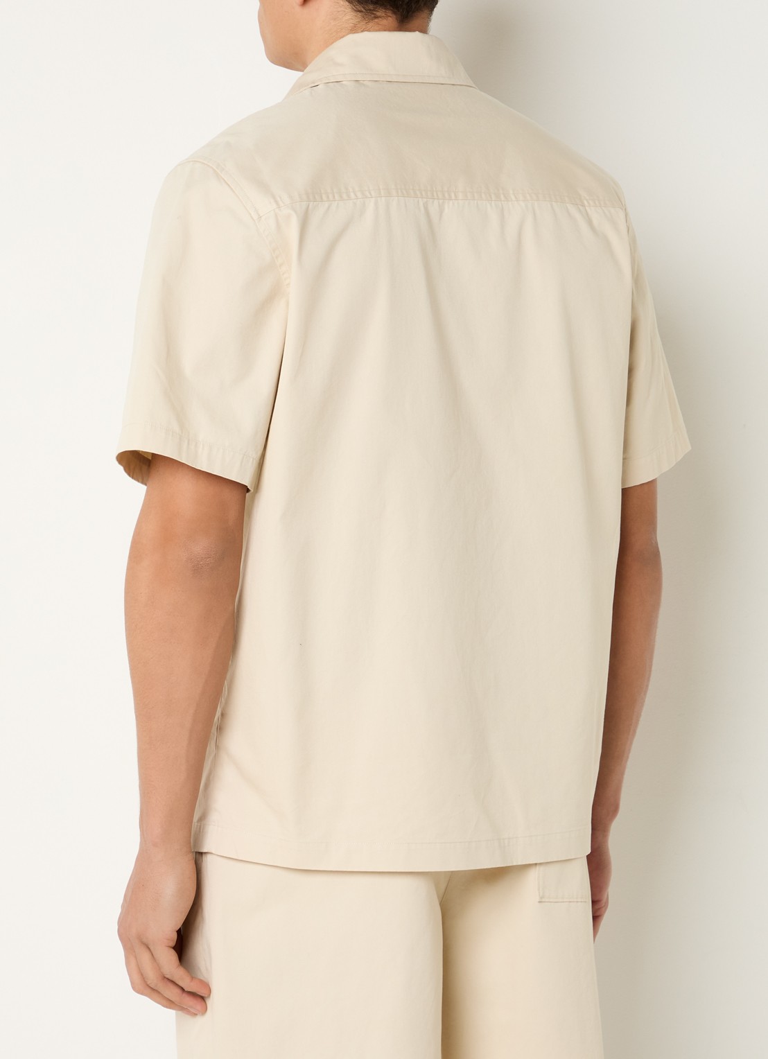 Axel Arigato Drew overhemd met logoborduring - achterkant beige