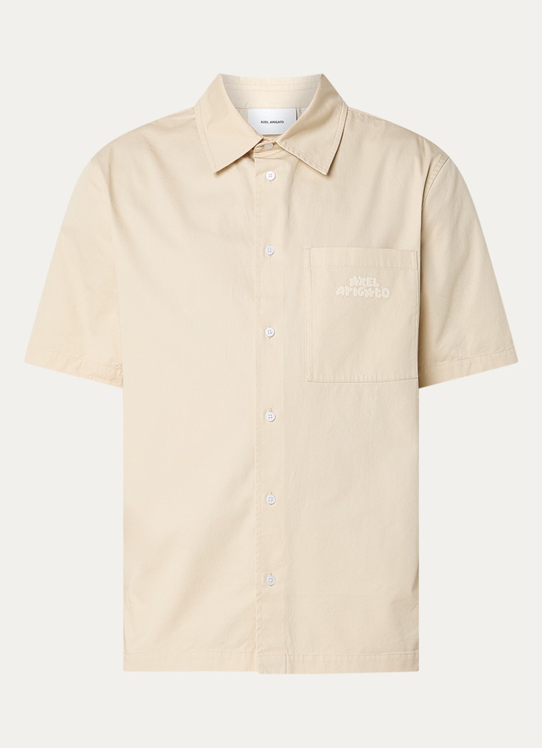 Axel Arigato Drew overhemd met logoborduring - voorkant 2 beige