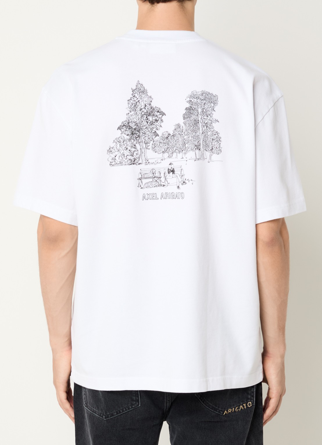 Axel Arigato Forest Sketch T-shirt met logo- en backprint - detail 3 wit