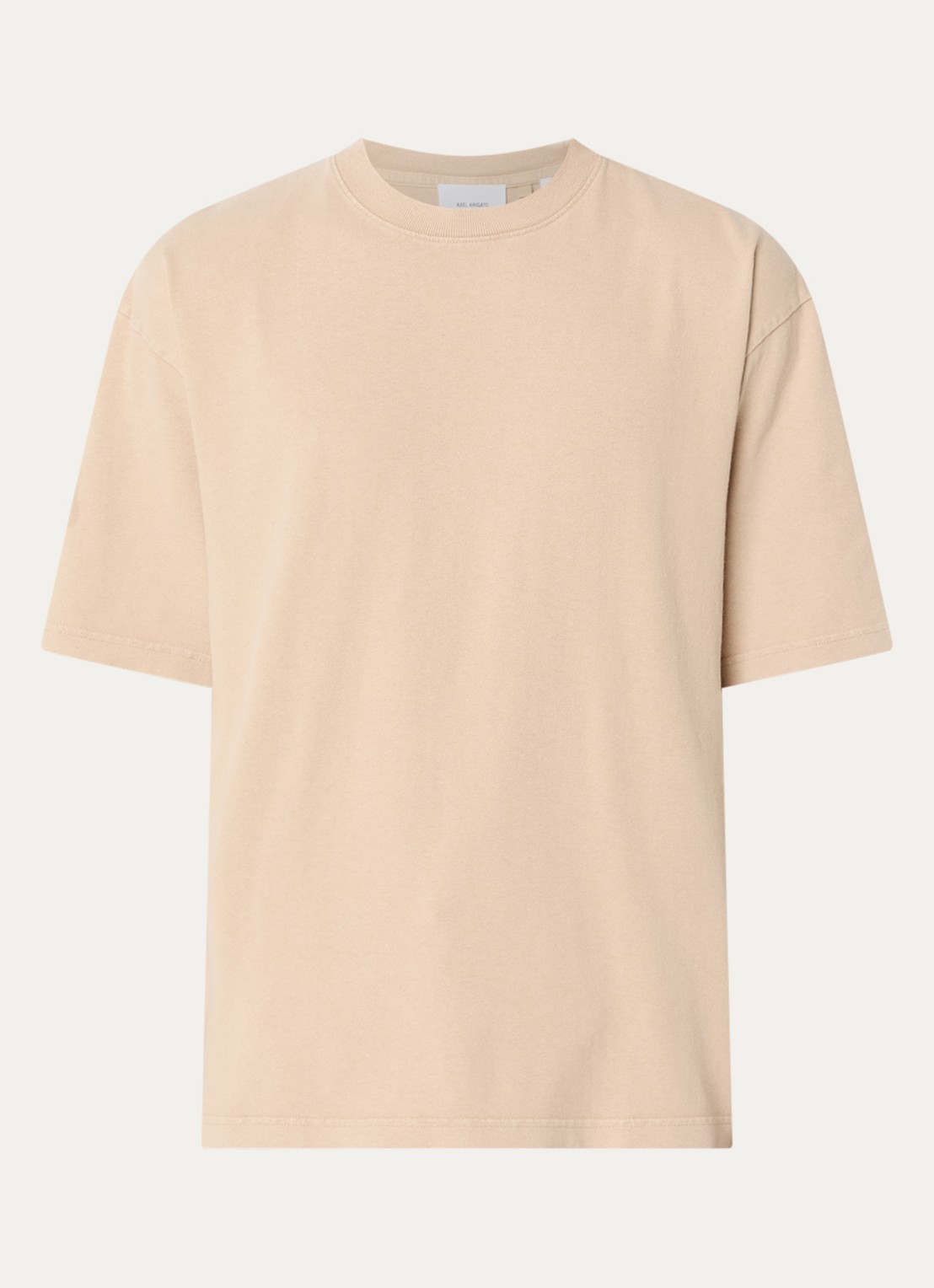 Axel Arigato Hayden T-shirt met logoborduring - voorkant 3 beige