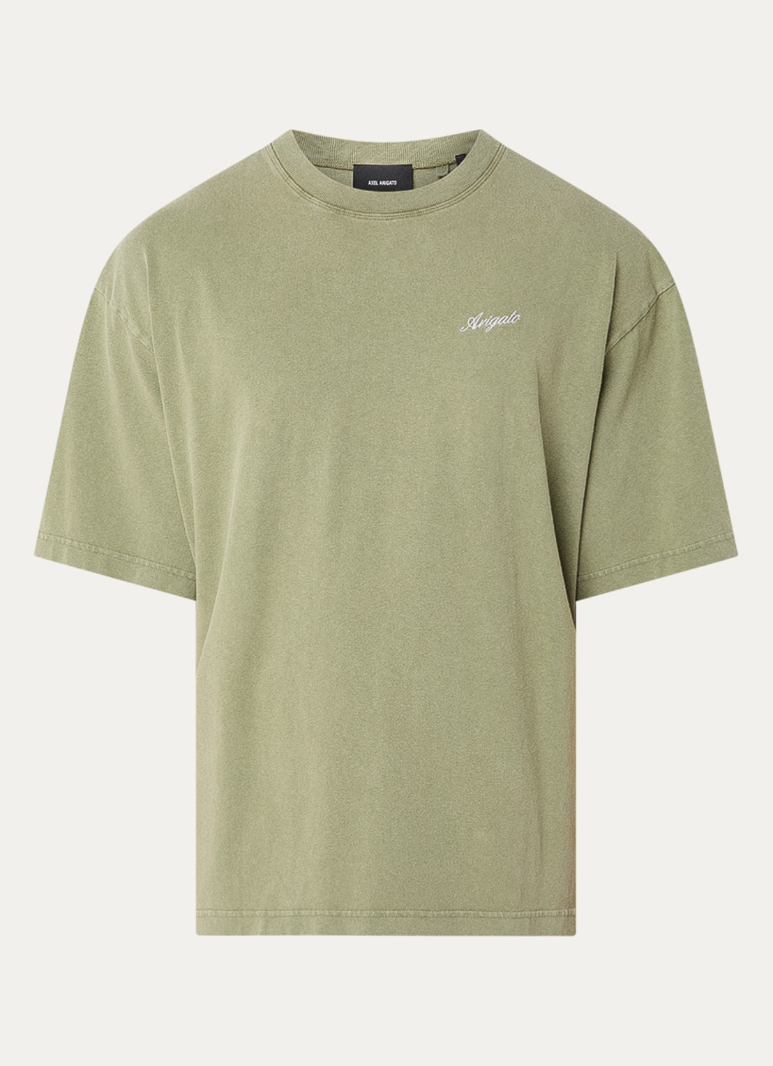 Axel Arigato Honor T-shirt met logoborduring - voorkant bronsgroen