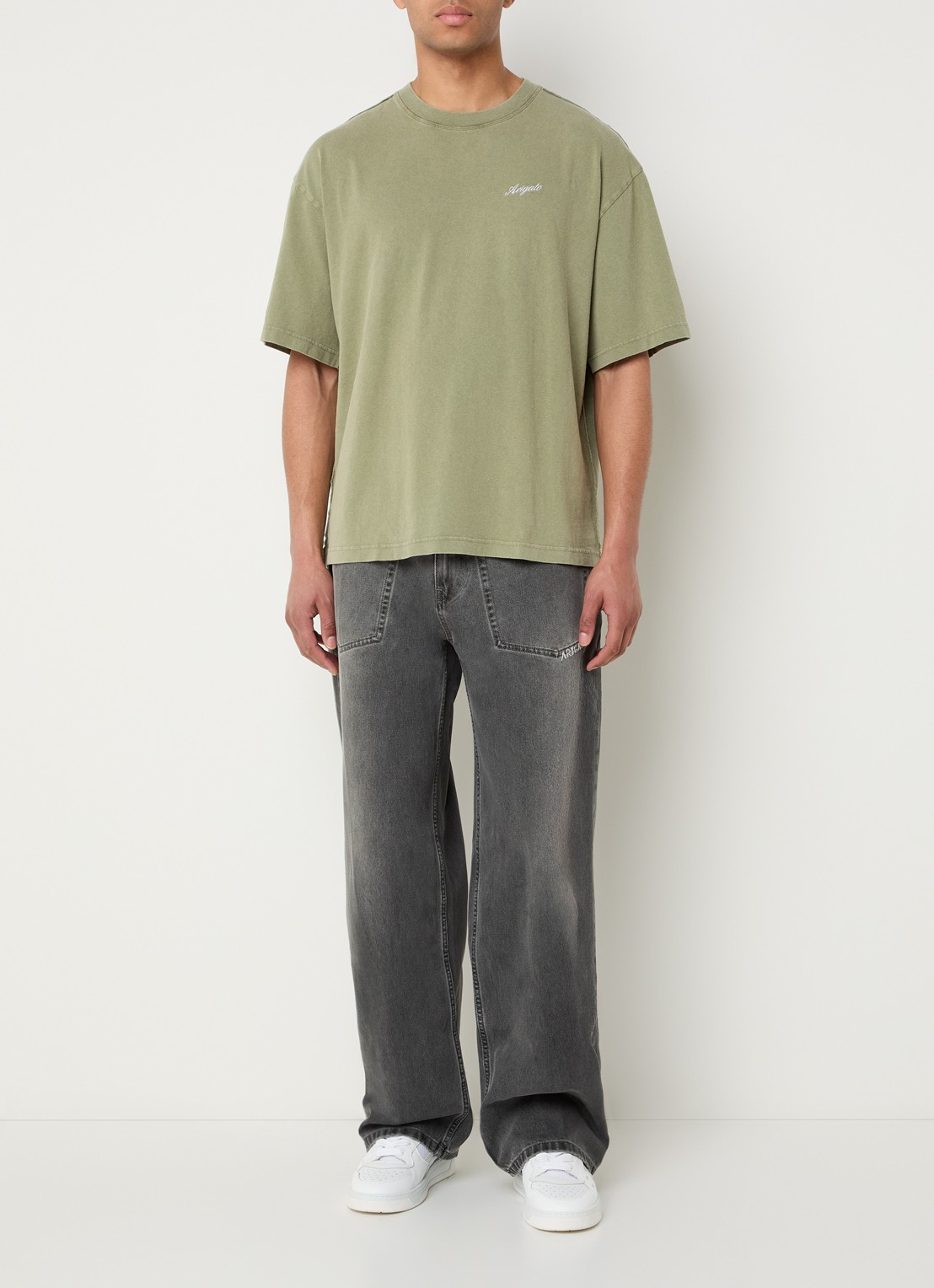 Axel Arigato Invert loose fit jeans met gekleurde wassing - voorkant 5 grijs