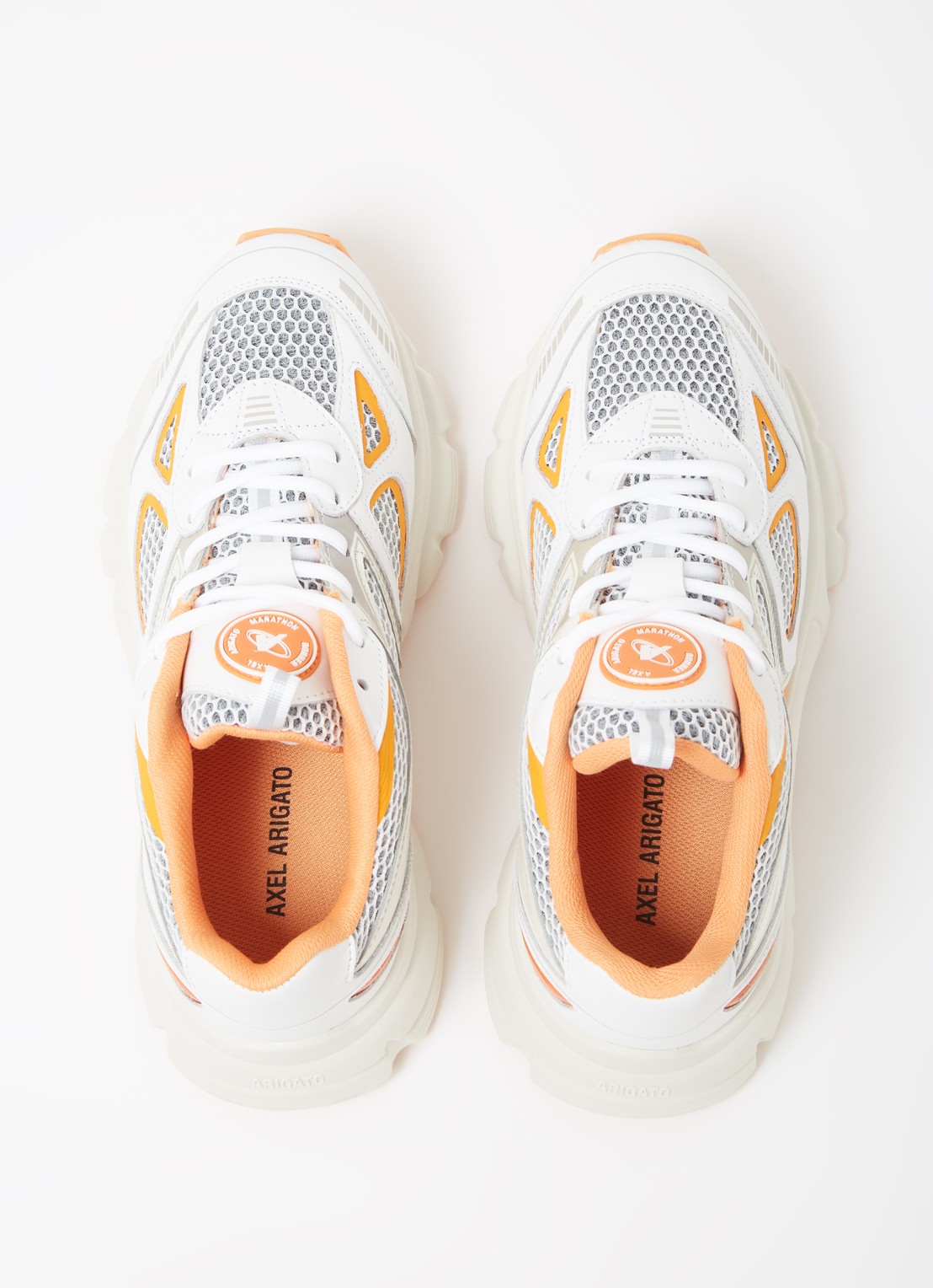 Axel Arigato Marathon Runner sneaker met kalfsleren details - detail 4 orange