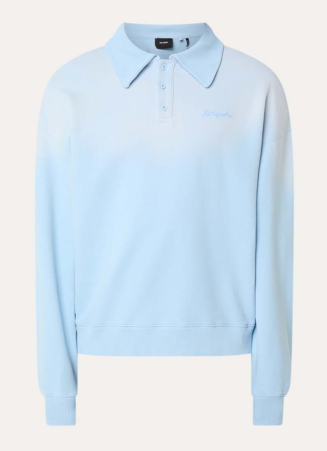 Axel Arigato Maze sweater met logoborduring - voorkant 3 lichtblauw