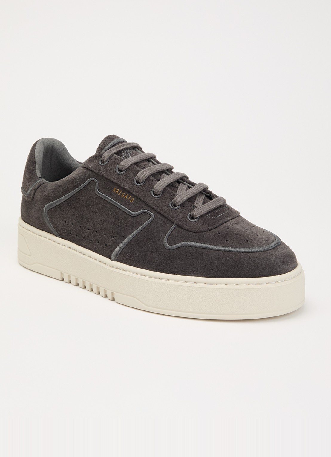 Axel Arigato Orbit sneaker van suède met borduring - voorkant 2 antraciet