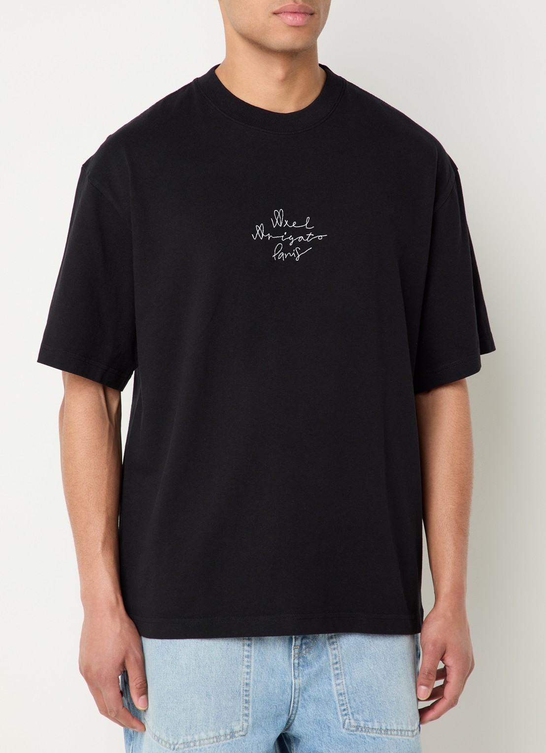 Axel Arigato Paris T-shirt met logoborduring - detail 2 zwart