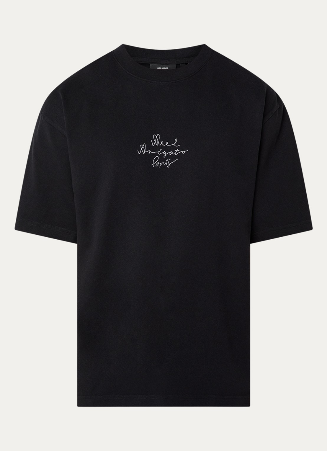 Axel Arigato Paris T-shirt met logoborduring - voorkant 3 zwart