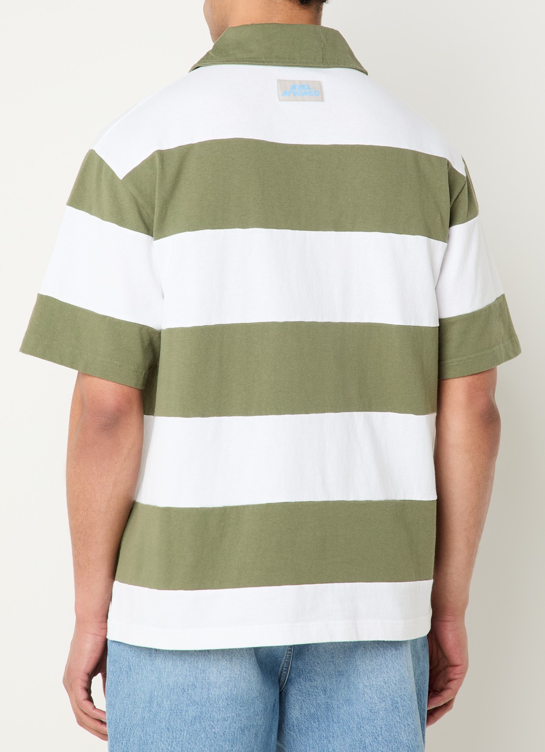 Axel Arigato Regular fit polo met streepprint - achterkant 4 legergroen