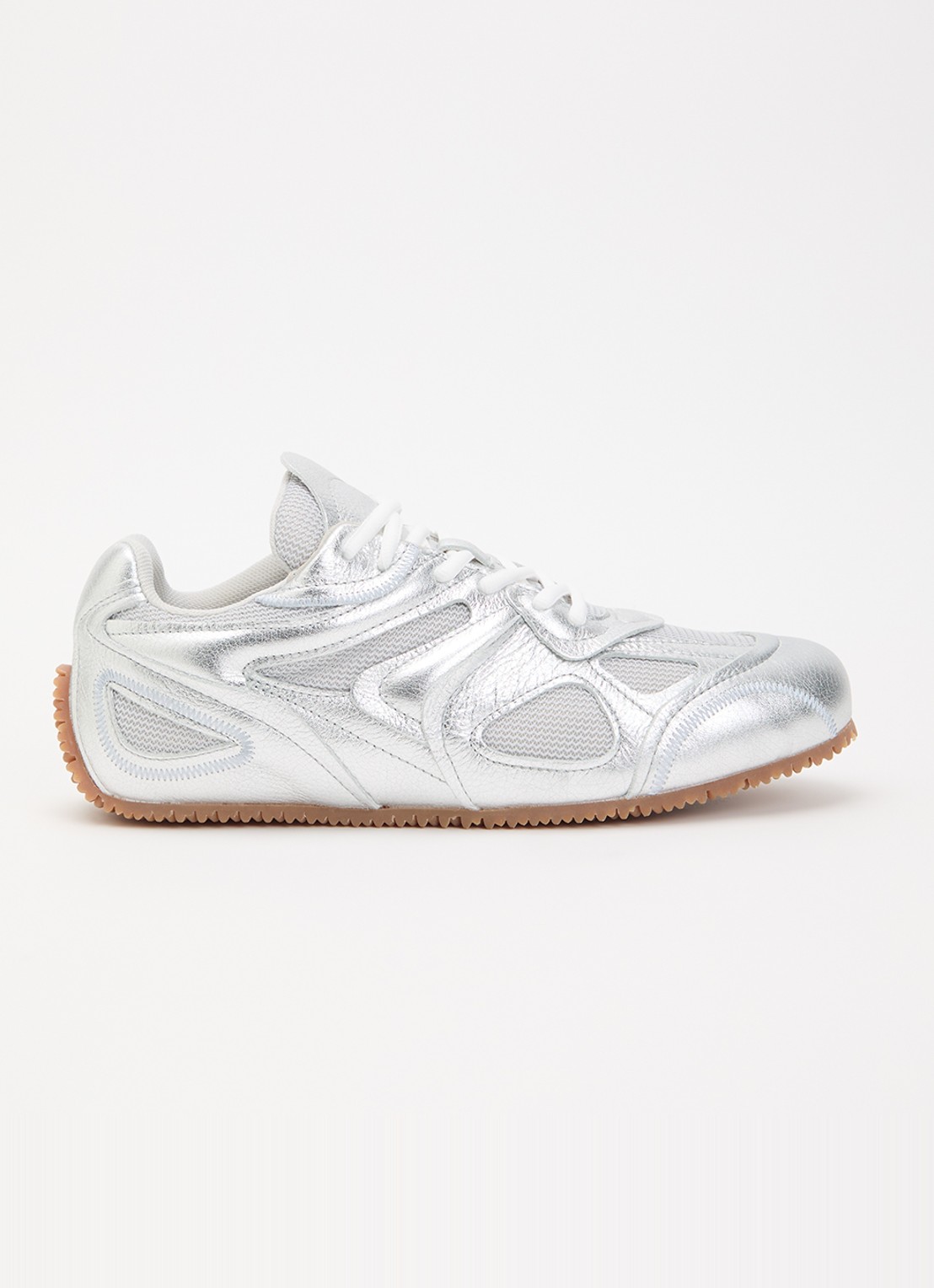 Axel Arigato Slow runner sneaker van leer met mesh details  - voorkant zilver