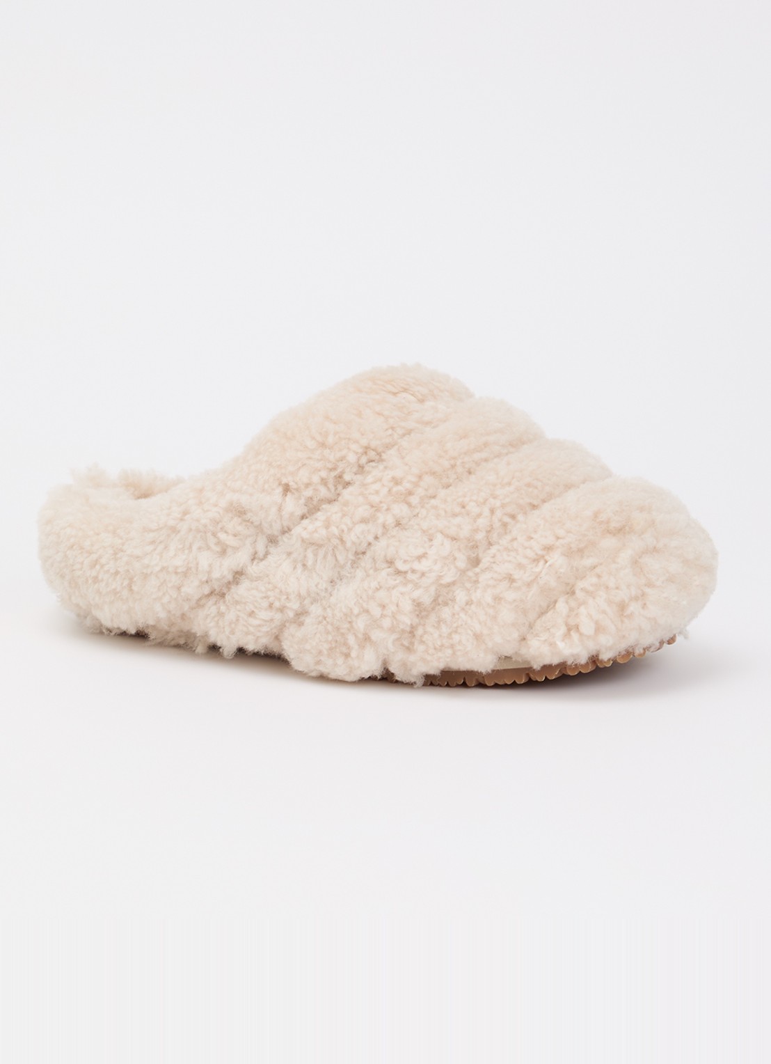Axel Arigato Snail Shearling muiltje van teddy - voorkant lichtbruin