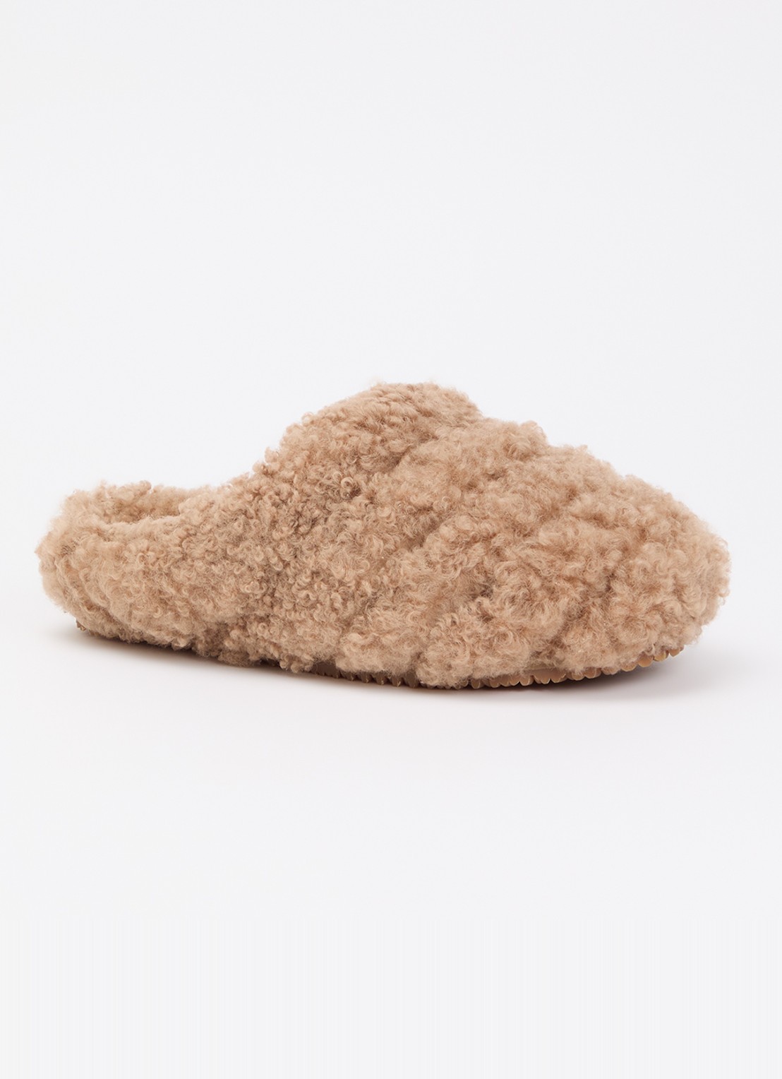 Axel Arigato Snail Shearling muiltje van teddy - voorkant gebroken wit