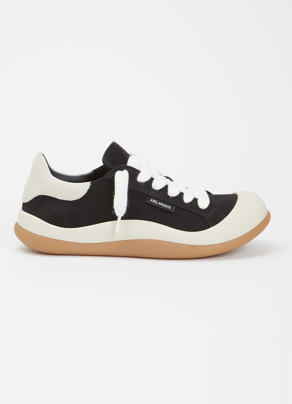 Axel Arigato Squish sneaker van nubuck met details van suéde  - voorkant 4 zwart
