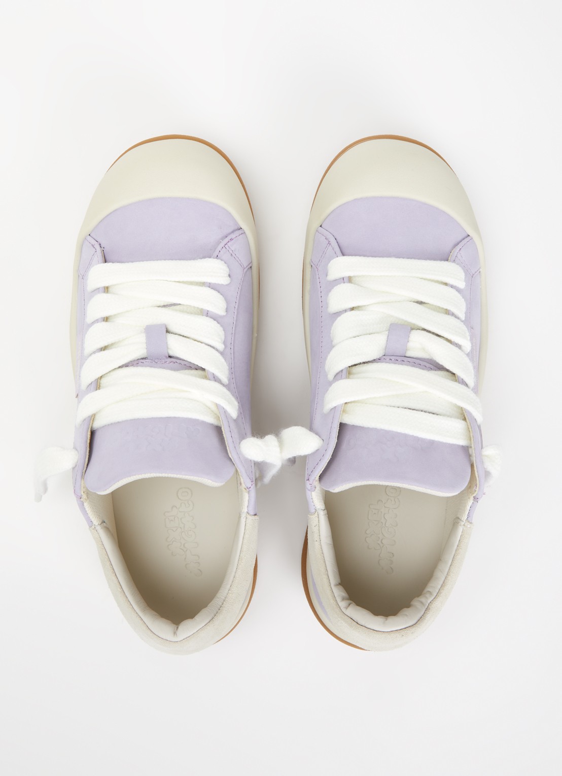 Axel Arigato Squish sneaker van nubuck met suède details - detail 4 lichtpaars