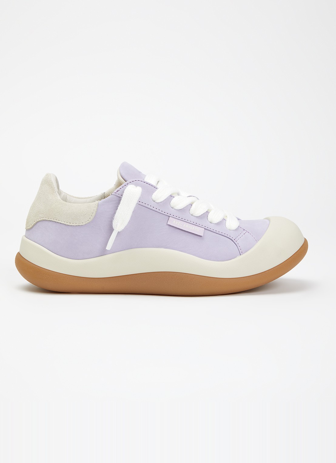 Axel Arigato Squish sneaker van nubuck met suède details - voorkant 2 lichtpaars