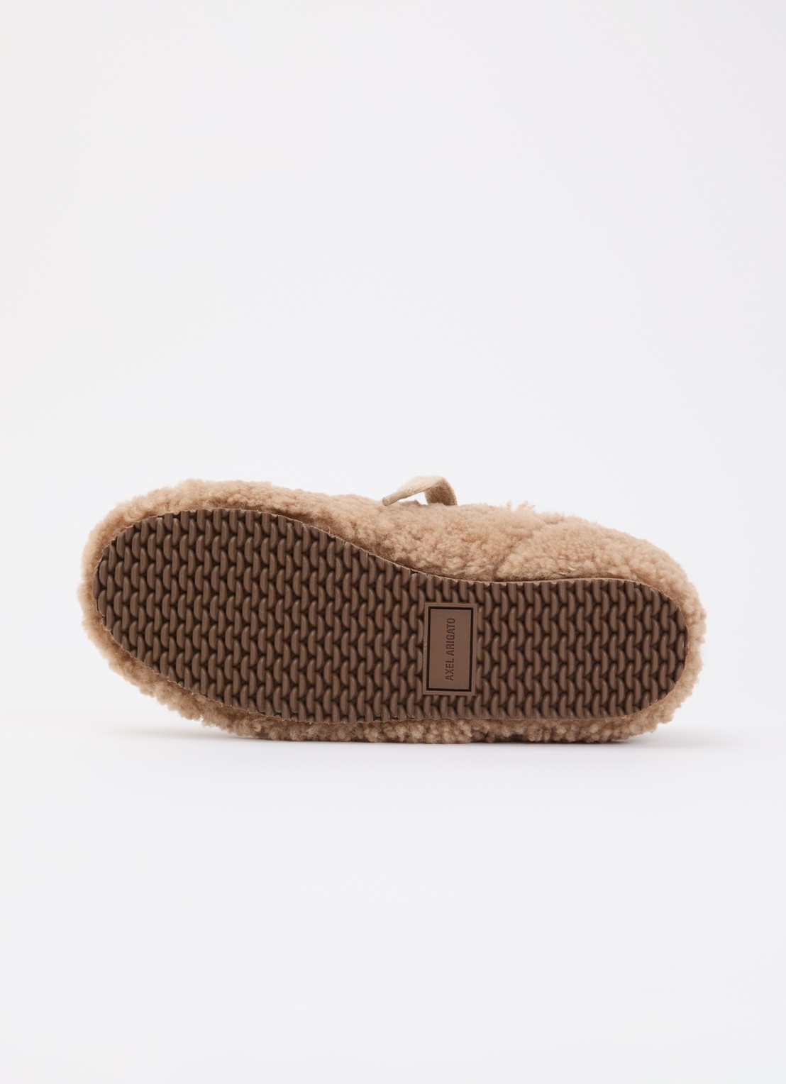 Axel Arigato Tact Shearling sneaker van teddy - detail 5 camel