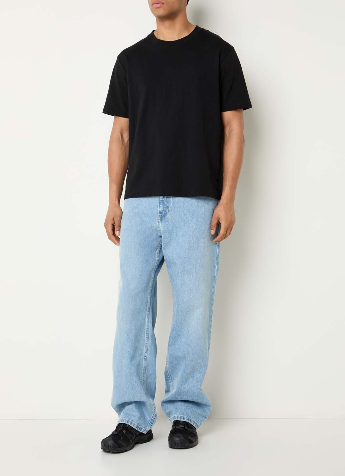 Axel Arigato Zine loose fit jeans met lichte wassing - voorkant 2 indigo