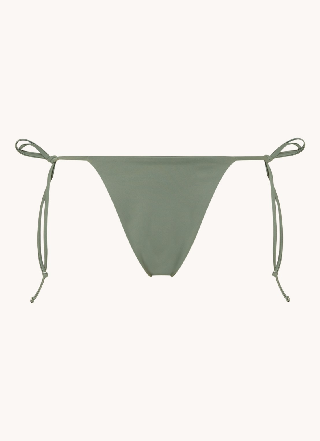 Aya Label Iris brazilian bikinislip met geknoopt detail - voorkant lindegroen