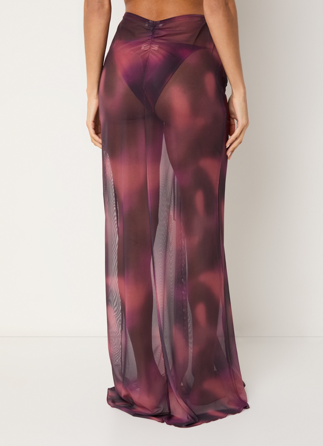 Aya Label The Athena maxi strandrok van mesh - achterkant paars