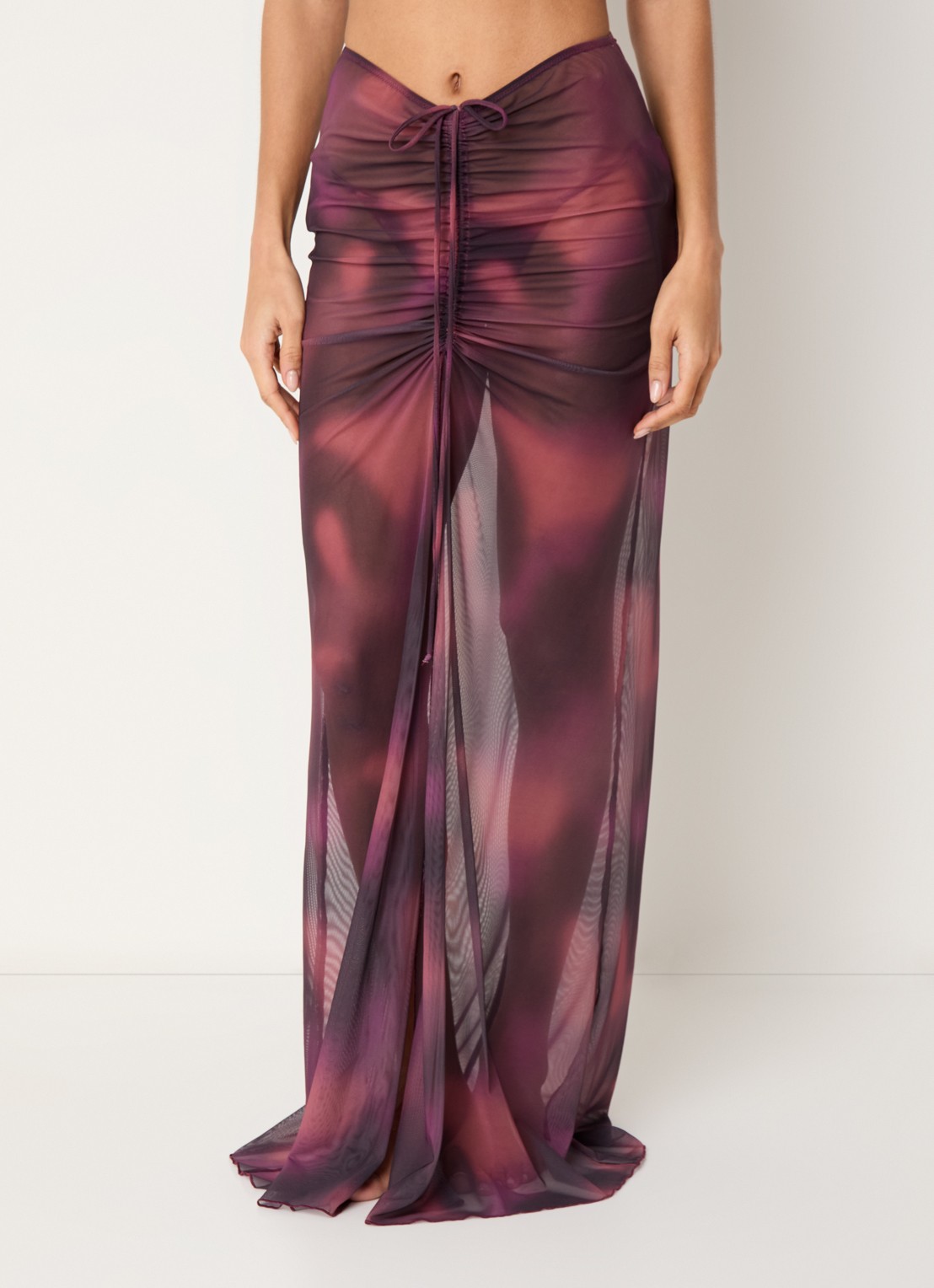 Aya Label The Athena maxi strandrok van mesh - detail 2 paars