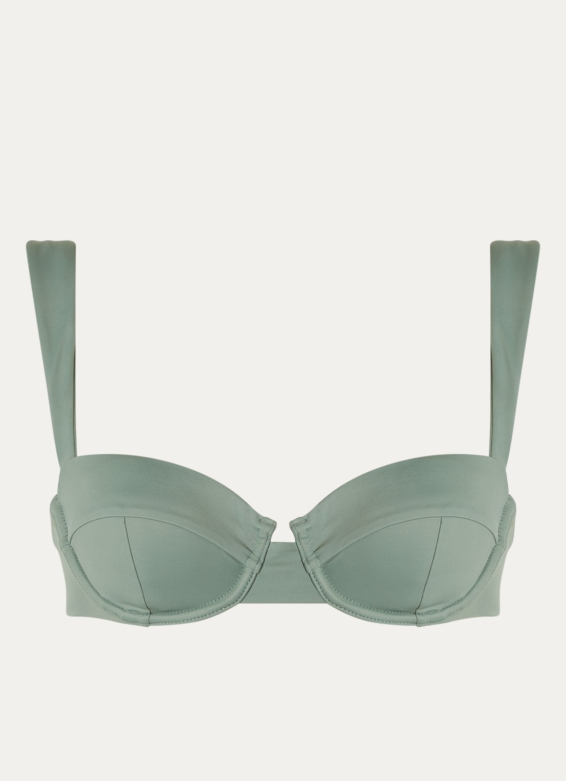 Aya Label The Clio balconette bikinitop met beugel en uitneembare vulling - voorkant mosgroen