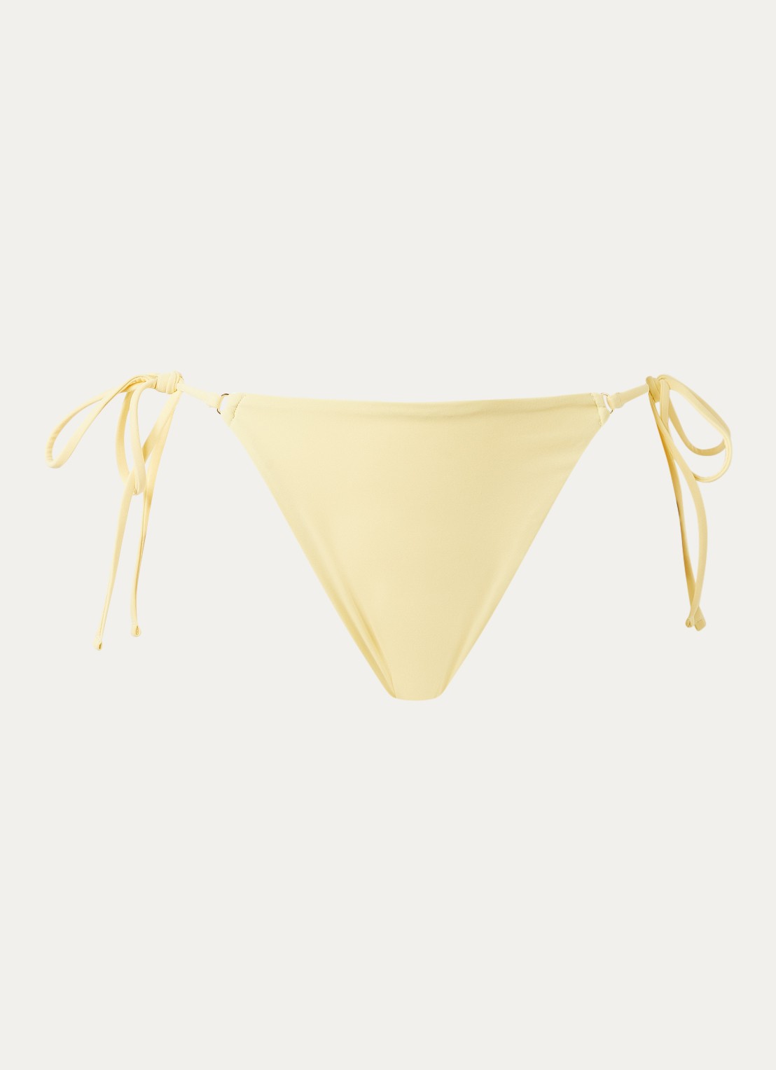 Aya Label The Melia brazilian bikinislip met plooidetail - voorkant 2 lichtgeel