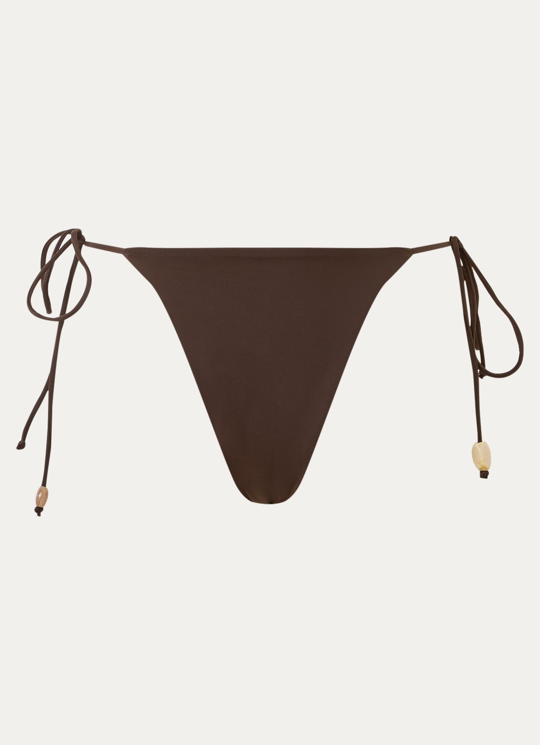 Aya Label The Thalassa brazilian bikinislip met kralendecoratie - voorkant donkerbruin