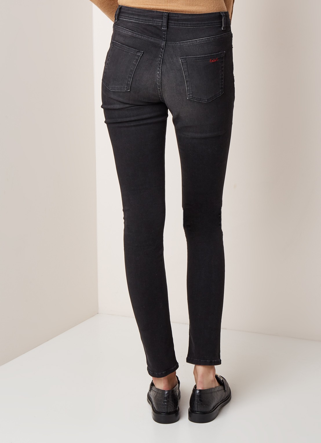 Ba&sh Aimi mid waist skinny jeans - achterkant zwart