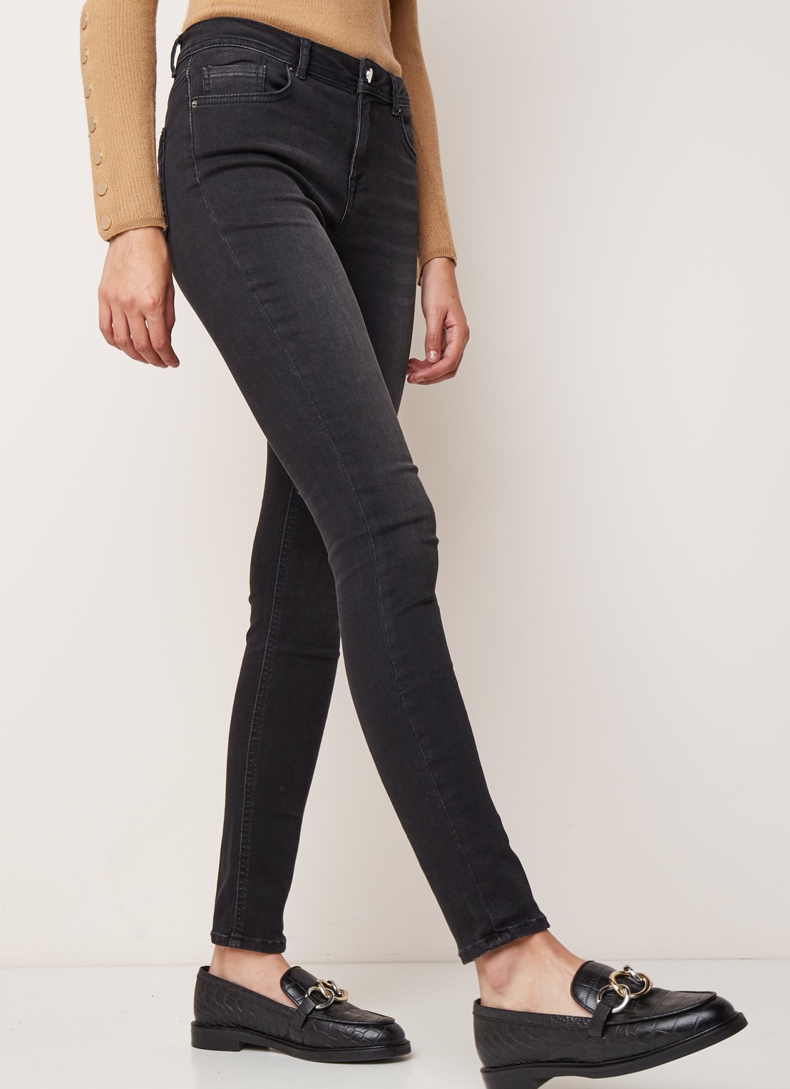 Ba&sh Aimi mid waist skinny jeans - detail 4 zwart