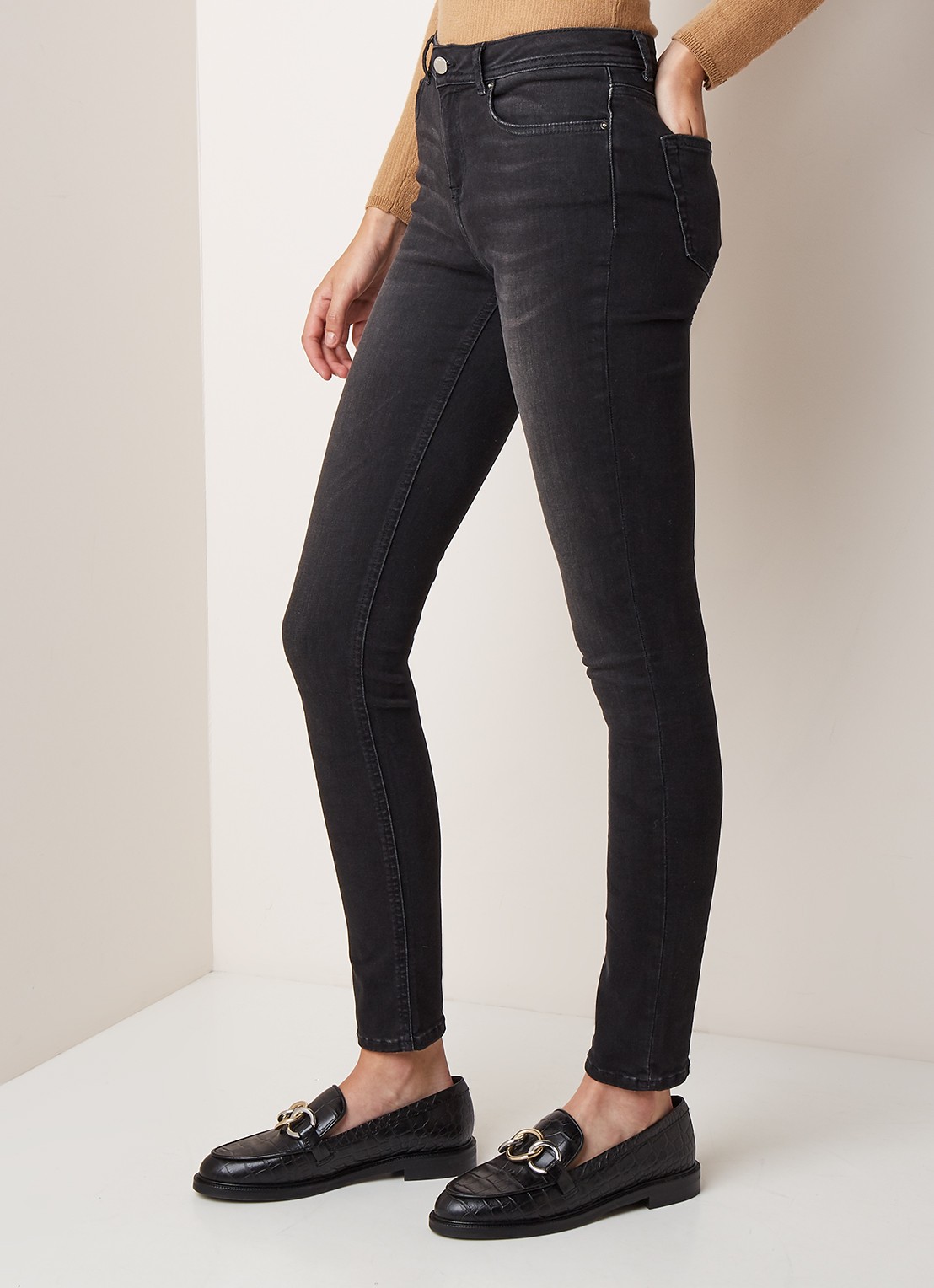 Ba&sh Aimi mid waist skinny jeans - detail 5 zwart