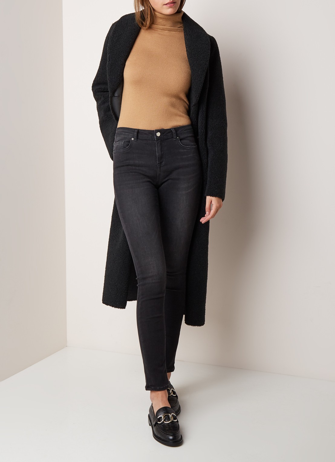 Ba&sh Aimi mid waist skinny jeans - voorkant 3 zwart
