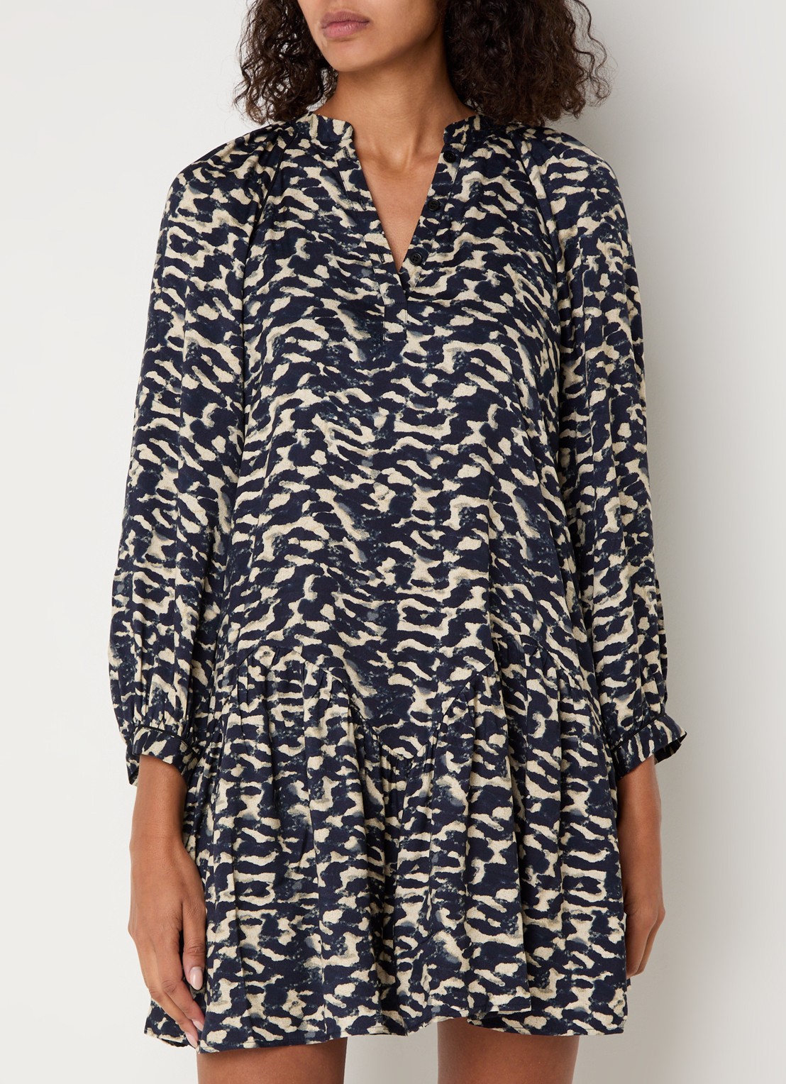 ba&sh Aisha mini tuniekjurk met print - detail donkerblauw
