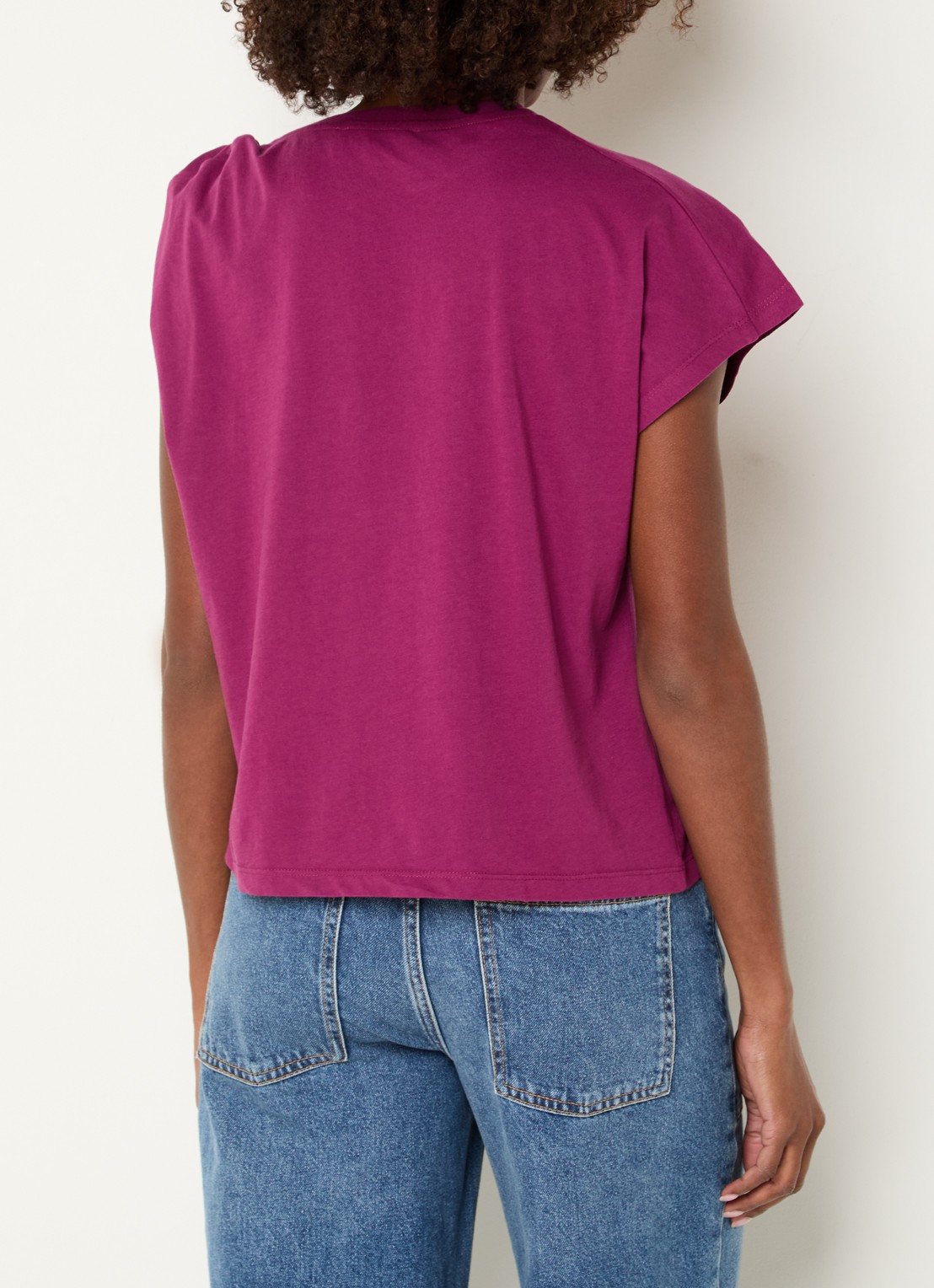 ba&sh Allia T-shirt met asymmetrische hals - achterkant paars