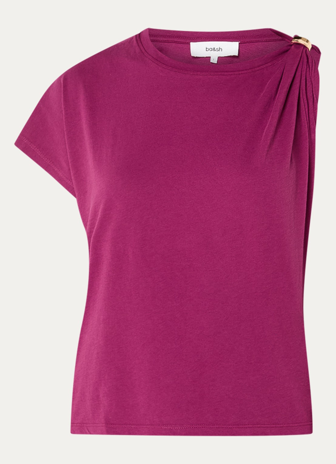 ba&sh Allia T-shirt met asymmetrische hals - voorkant 3 paars