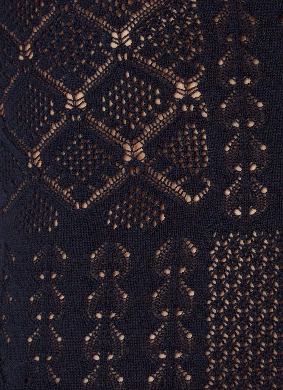 ba&sh Aneta fijngebreide midi jurk met opengewerkt dessin - detail 3 donkerblauw