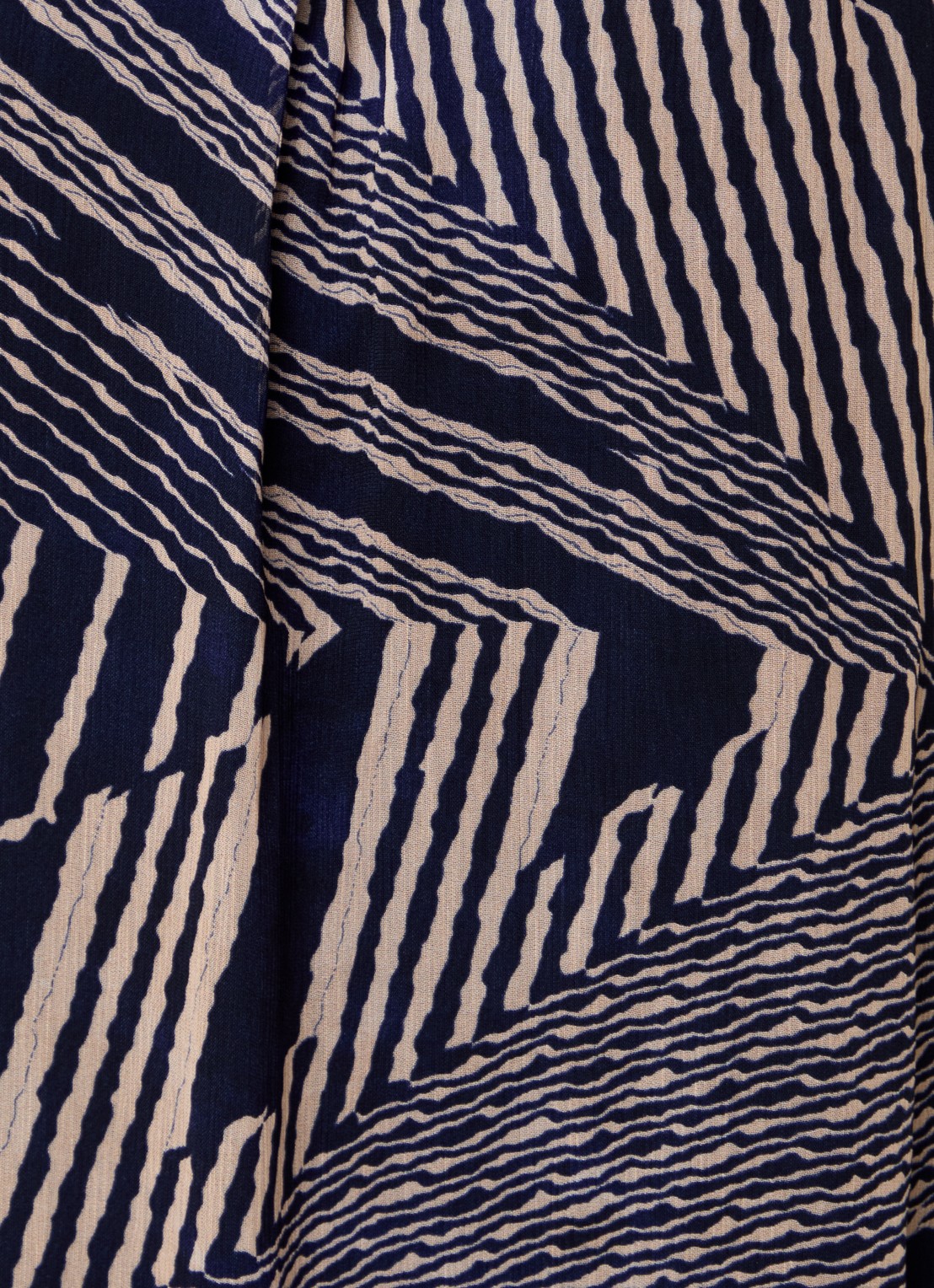 ba&sh Antal midi tuniek jurk met V-hals en print - detail 2 donkerblauw
