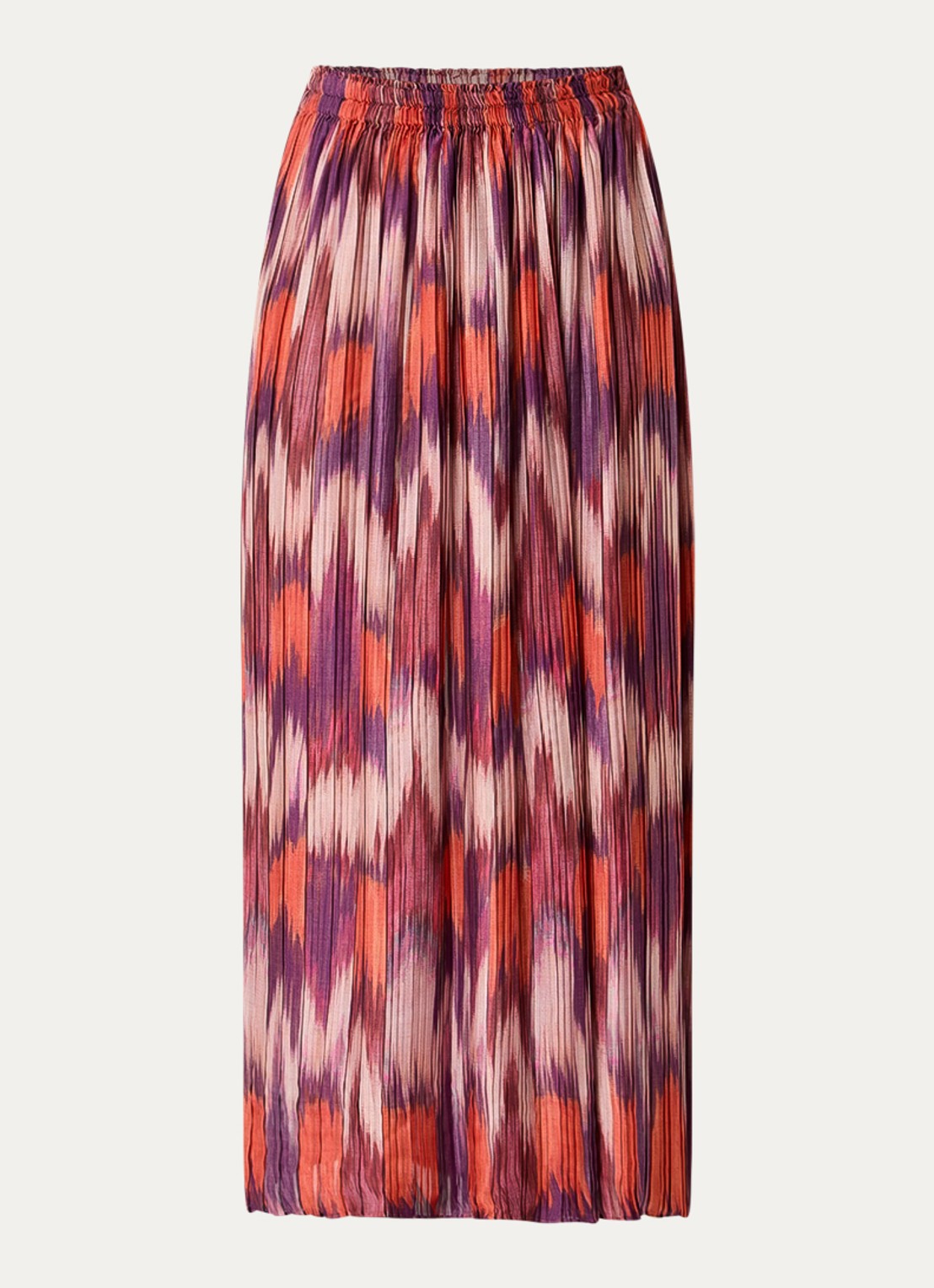 ba&sh Ariette maxi rok met plissé - voorkant kersenrood