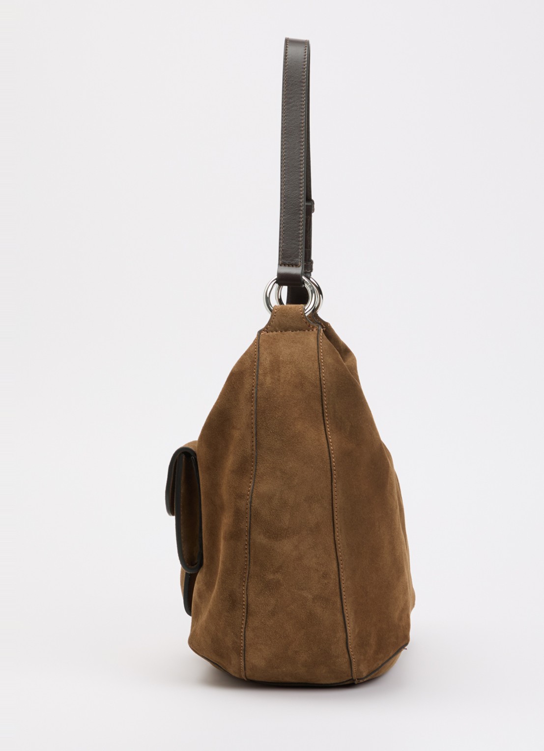 ba&sh Arya M crossbodytas van suède - detail 3 bruin