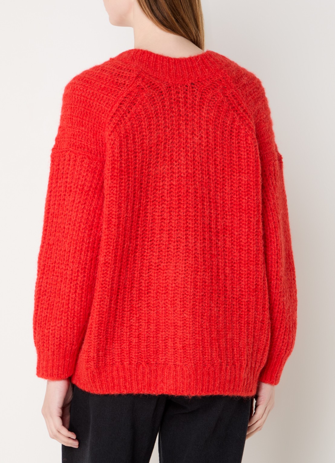 ba&sh Baba grofgebreid vest in alpaca wolblend - achterkant 4 rood