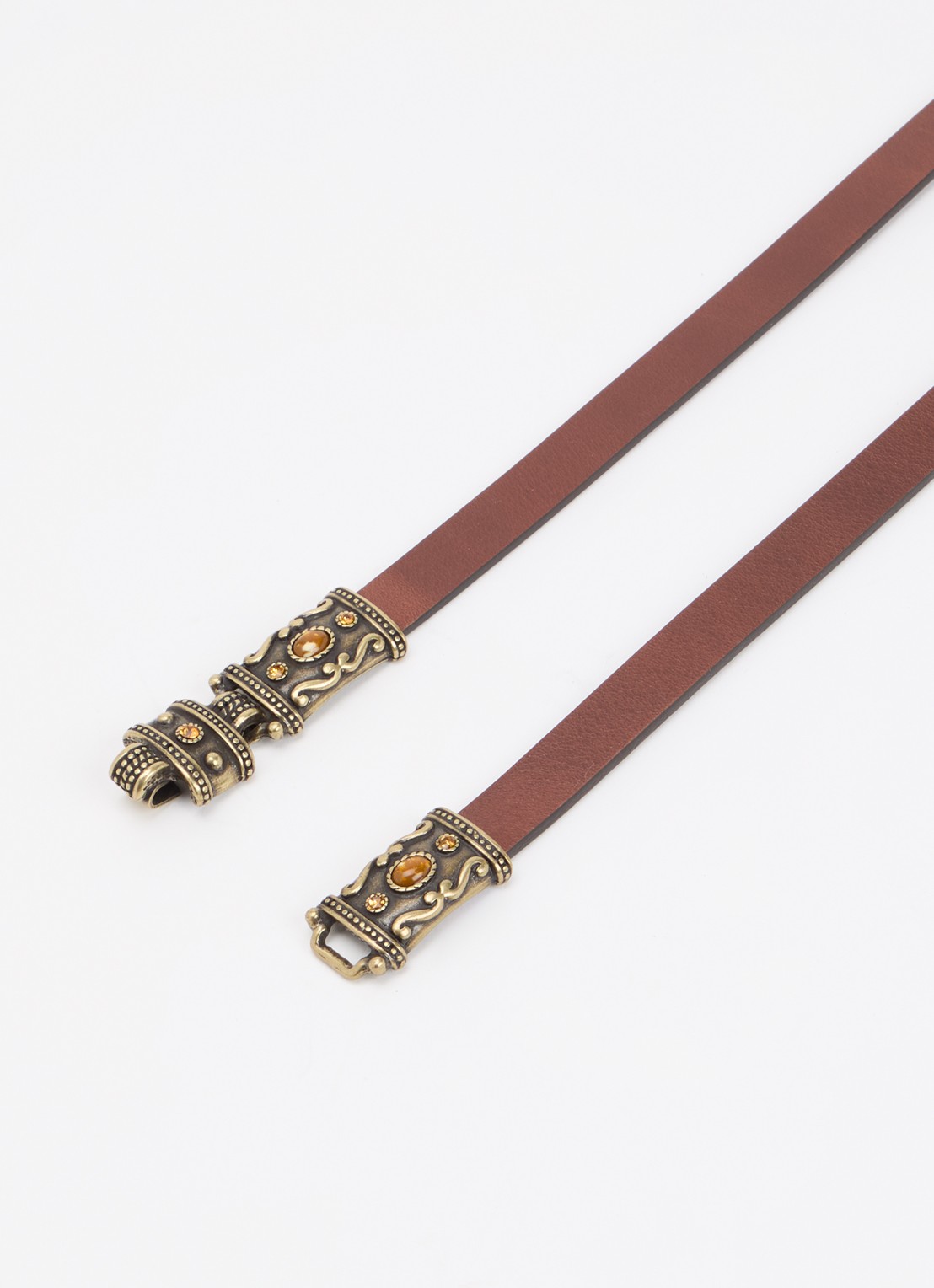 ba&sh Bara riem van leer - detail bruin