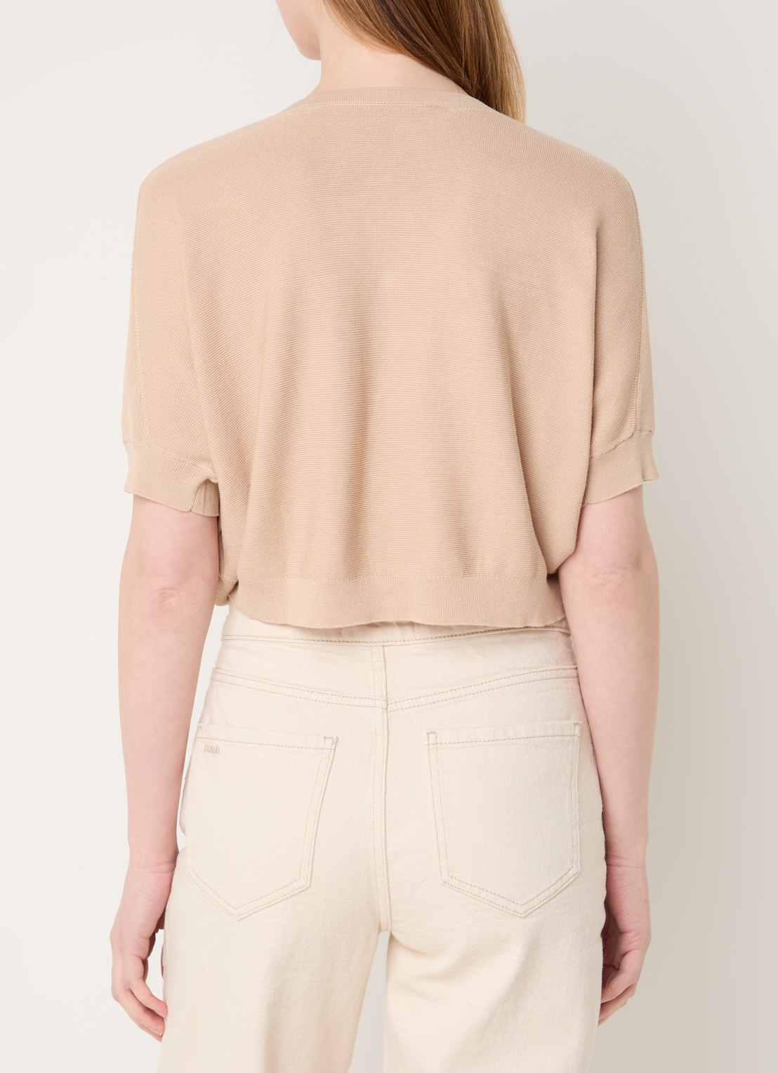 ba&sh Basem fijngebreid vest met V-hals - achterkant beige