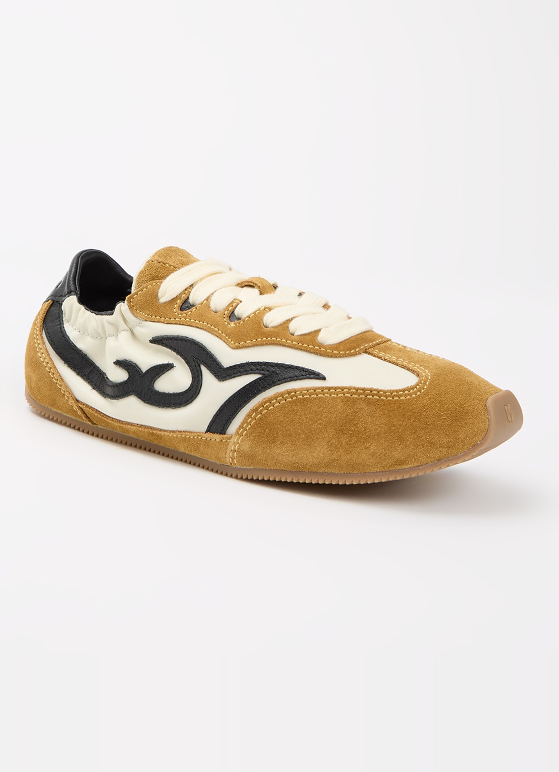 ba&sh Baskets Celleste sneaker van suède - voorkant geel