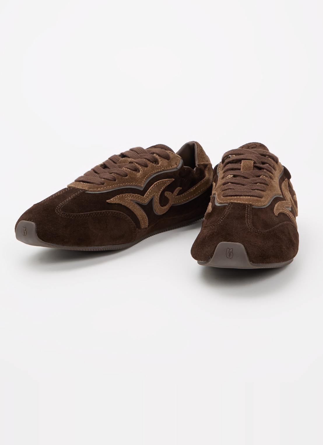 ba&sh Baskets Celleste sneaker van suède - detail bruin