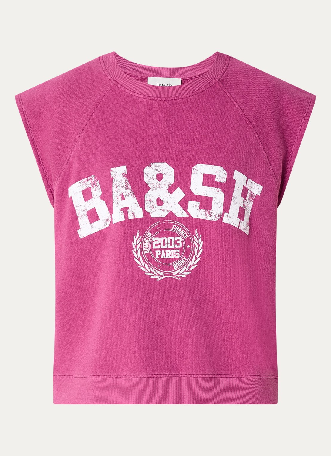 ba&sh Beata sweater met logoprint - voorkant donkerroze