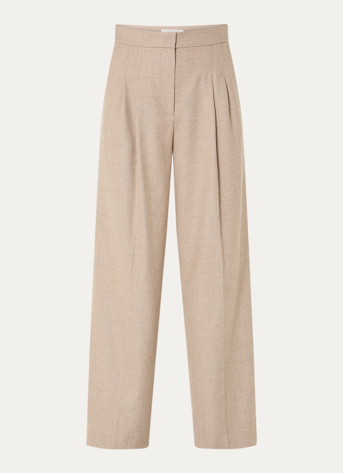 ba&sh Bedwin high waist wide fit pantalon met steekzakken - voorkant 3 beige