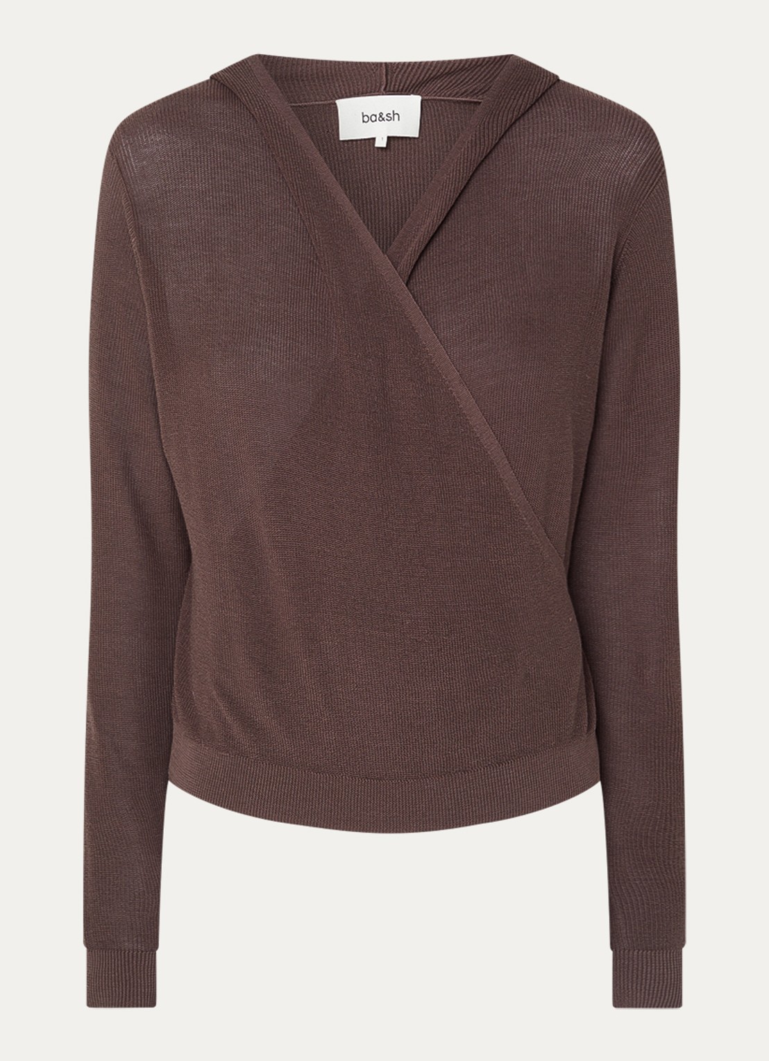 ba&sh Beline fijngebreid vest in zijdeblend - voorkant donkerblauw