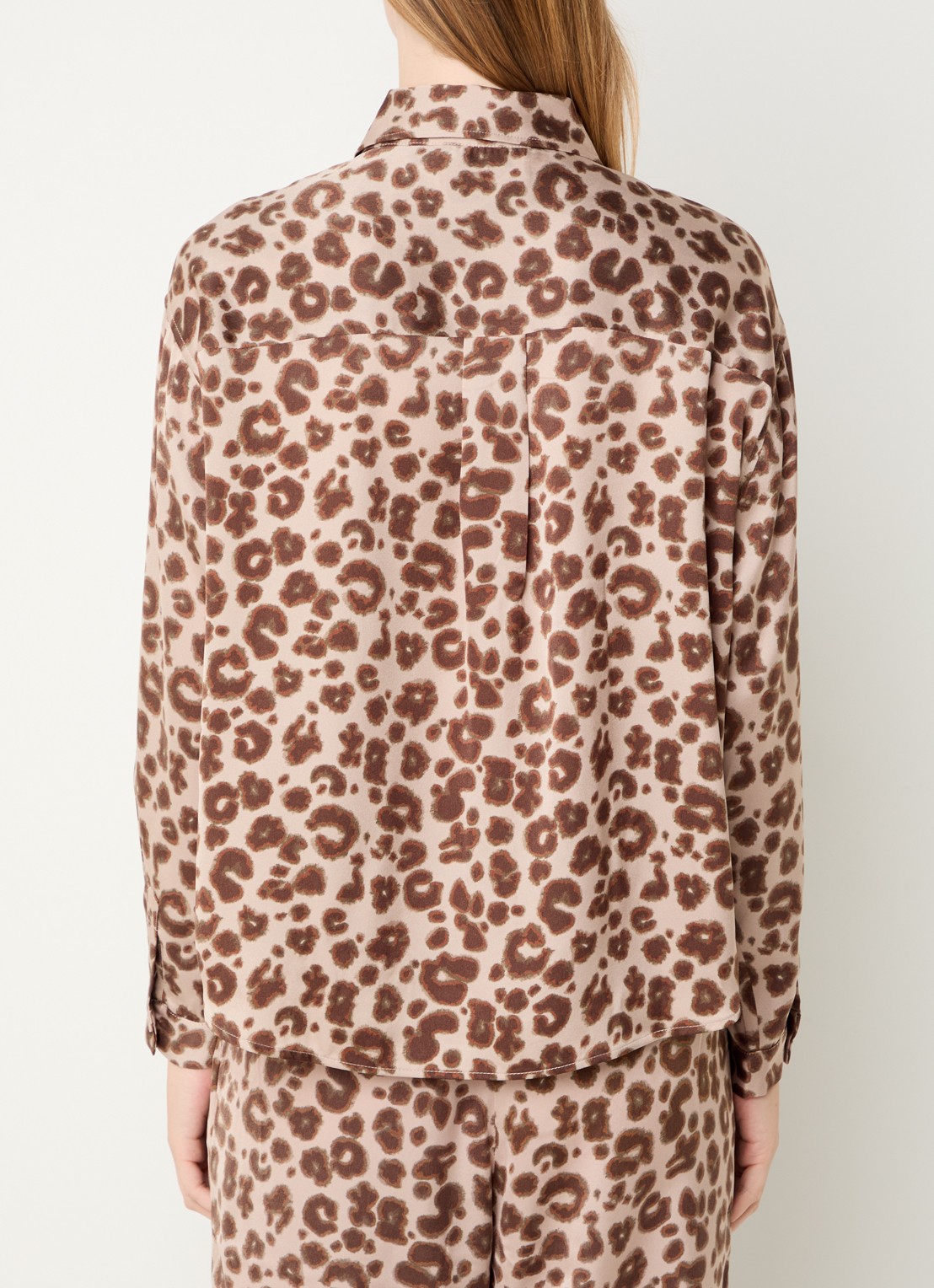 ba&sh Billie blouse met panterprint - achterkant 3 beige