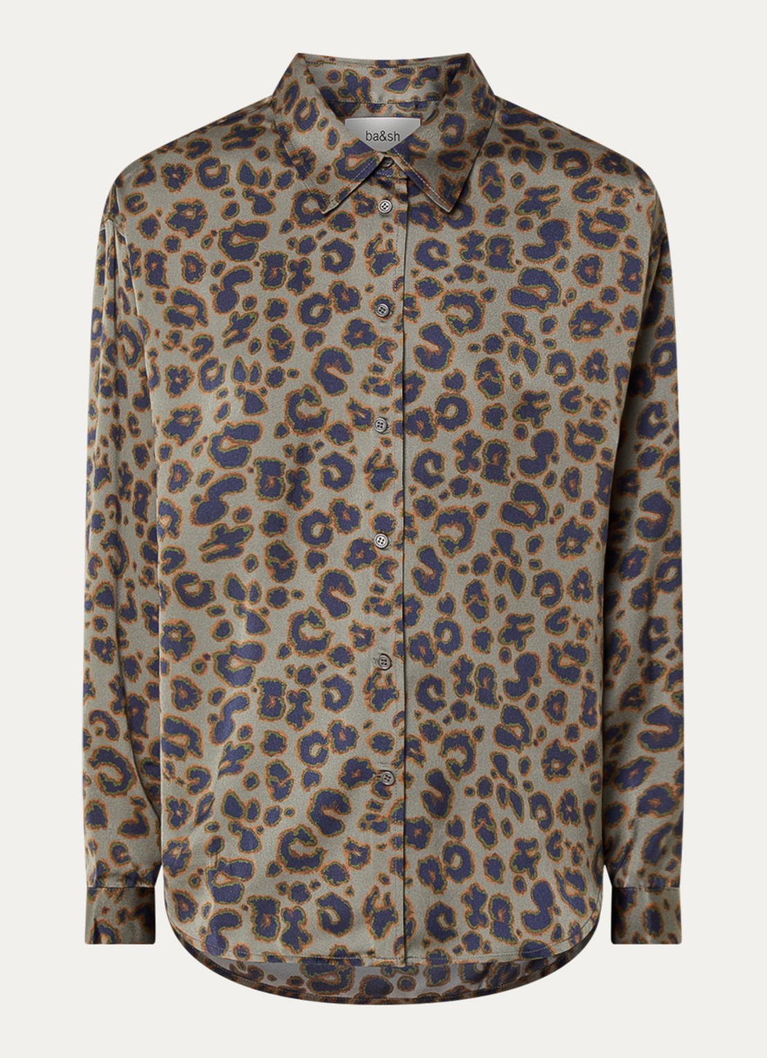 ba&sh Billie blouse van panterprint - voorkant 3 olijfgroen