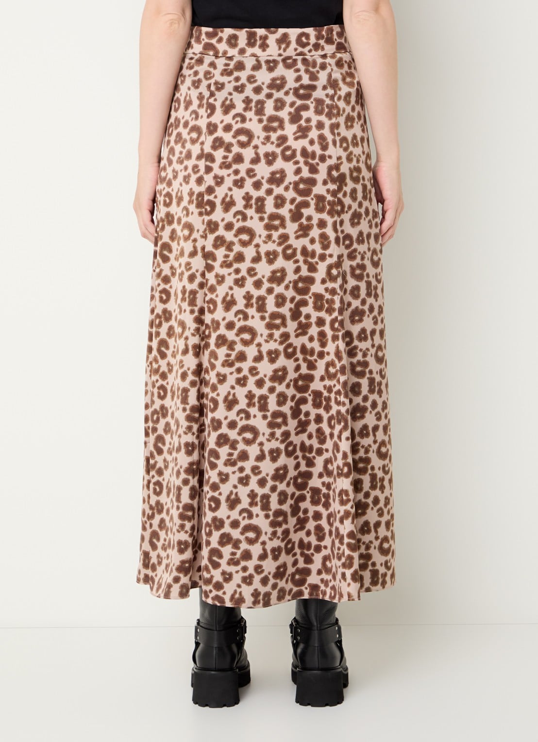 ba&sh Blaire midi rok met panterprint - achterkant 3 beige
