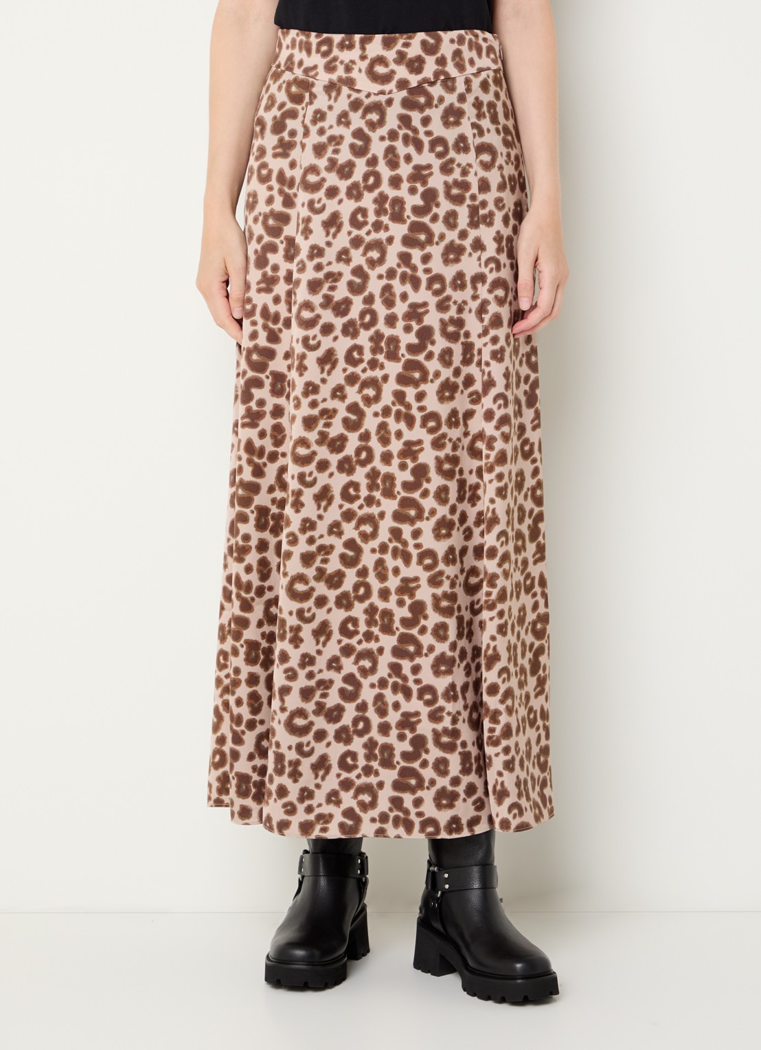 ba&sh Blaire midi rok met panterprint - detail 4 beige